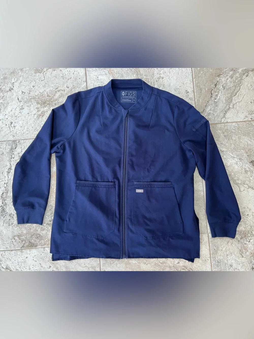 FIGS Women's Bellery Scrub Zippered Lightweight Jacket Navy Blue (PO #1286), XL - Picture 10 of 10